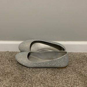 Silver Ballet Flats